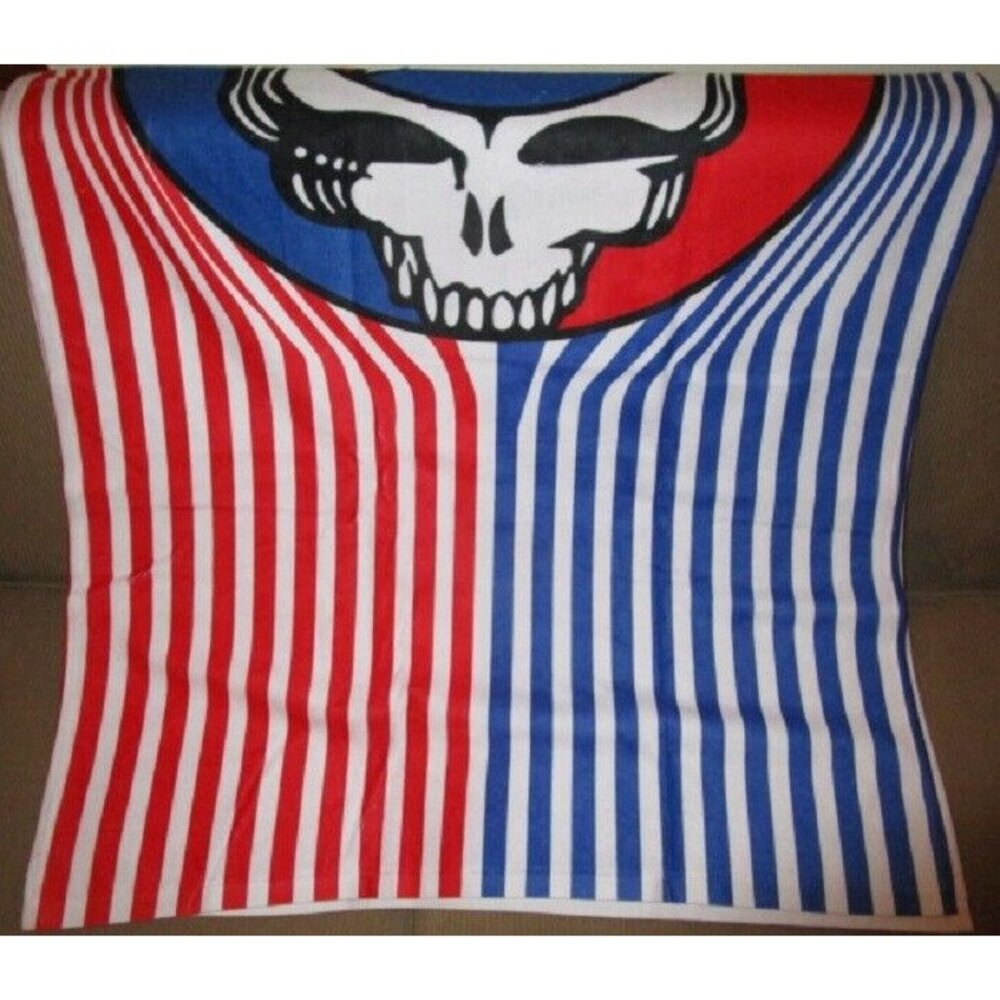 New Patriotic Steal Your Face Grateful Dead Beach Bath Pool Gift Towel Cabana - Picture 3 of 3